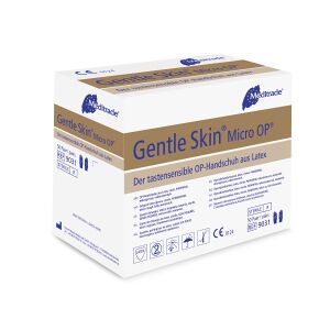 Meditrade GmbH Meditrade Gentle Skin® Micro OP® Handschuhe, Latex, Tastsensible OP-Handschuhe, steril, puderfrei, 1 Packung = 50 Paar, Größe 8,5