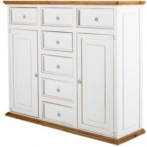 1a Direktimport Weiße Landhausstil Kommode MEXICO - Highboard - Schubladenkommode - Massivholz