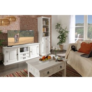 1a Direktimport Landhausstil Lowboard TV-Tisch Fernsehschrank - weiß - Massivholz - Pinie