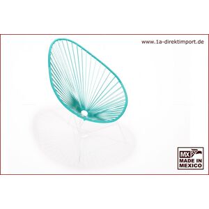 1a Direktimport Original Acapulco Chair - türkis und weiß, Designer Sessel für Outdoor und Indoor