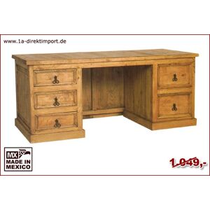 1a Direktimport XXL Mexico Schreibtisch 180x80 cm, Pinie Massivholz