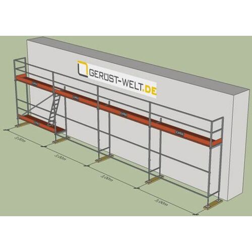 Scafom-Rux Rux Super Fassadengerüst 52 m² Komplettes Alugerüst-Paket für Fassadenarbeiten