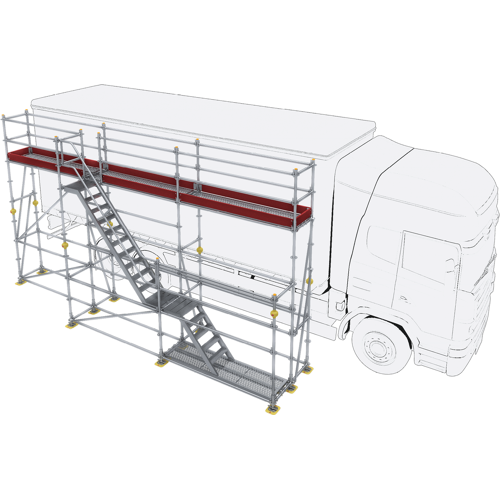 Scafom-Rux Eisfrei-Gerüst mit seitlicher Treppe, 7,50 m