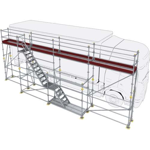Scafom-Rux Eisfrei-Gerüst mit seitlicher Treppe, 10,00 m
