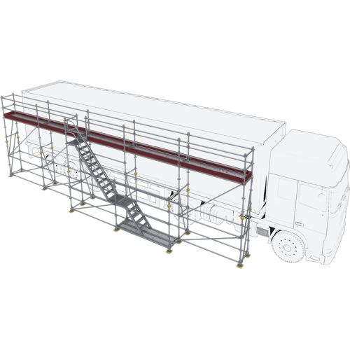 Scafom-Rux Eisfrei-Gerüst mit seitlicher Treppe, 12,50 m