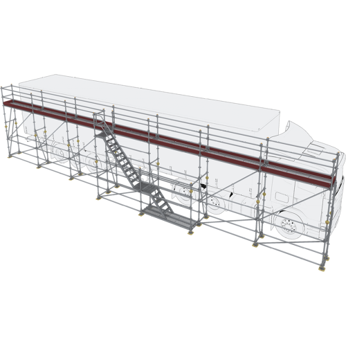 Scafom-Rux Eisfrei-Gerüst mit seitlicher Treppe, 17,50 m