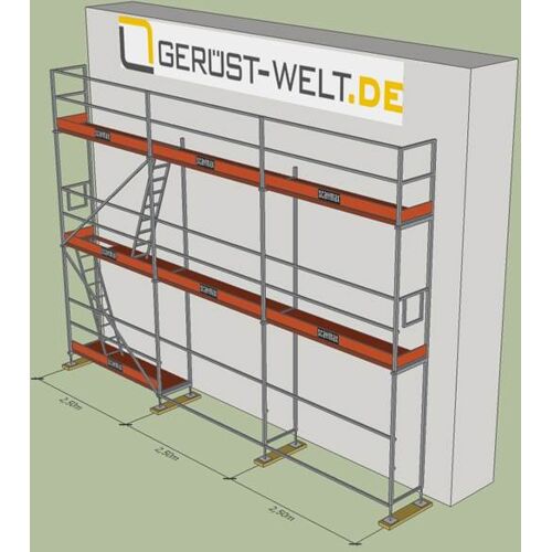 Scafom-Rux Rux Super Fassadengerüst 51 m² Komplettes Alugerüst-Paket für Fassadenarbeiten
