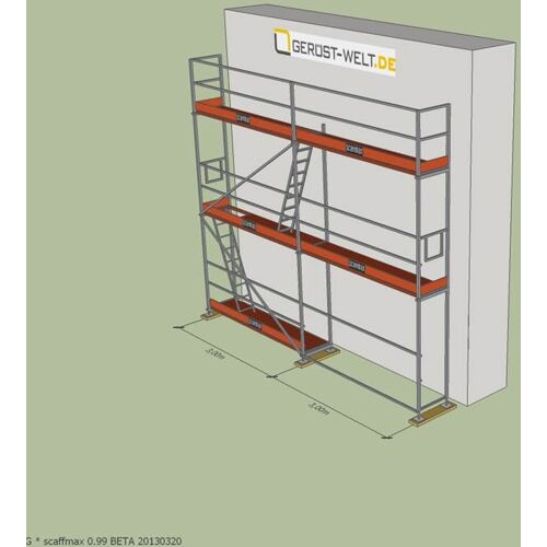 Scafom-Rux Rux Super Fassadengerüst 42 m² Komplettes Alugerüst-Paket für Fassadenarbeiten