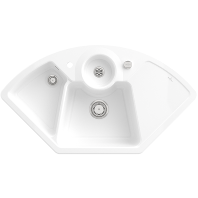 Villeroy & Boch Solo Winkel - 1075x600mm Eckspüle Unterbau - Snow White Villeroy & Boch Solo Winkel - 1075x600mm Eckspüle Unterbau - Snow White