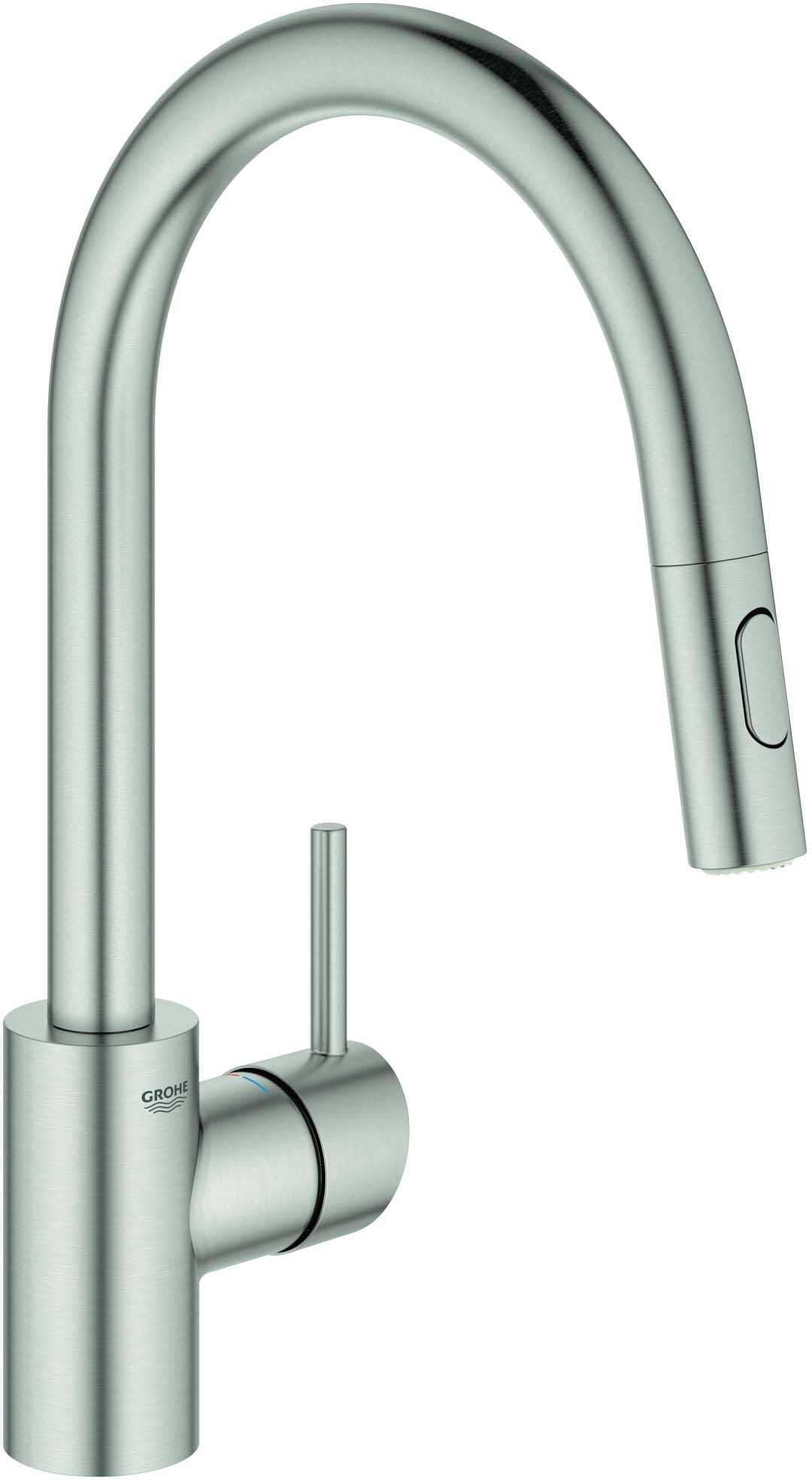 Grohe Concetto Spültisch-Einhebelmischer 31483DC2 supersteel, schwenkbarer Rohrauslauf, herausziehbare Dual-Spülbrause