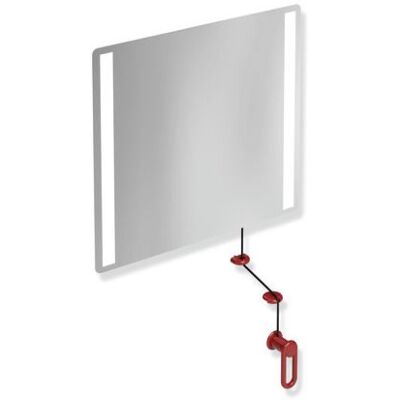 Hewi Rubinrot LED Neigbar Spiegel - Rechteck, Wandmontage Hewi Rubinrot LED Neigbar Spiegel - Rechteck, Wandmontage