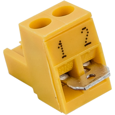 Wolf Gegenstecker gelb 2-polig mit Brücke - Elektrischer Stecker Wolf Gegenstecker gelb 2-polig mit Brücke - Elektrischer Stecker