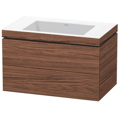 Duravit Nussbaum dunkel L-Cube Set - Badmöbel Duravit Nussbaum dunkel L-Cube Set - Badmöbel