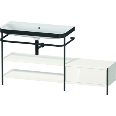 Duravit Happy D.2 Plus C-Bonded Set mit Metallkonsole - Badezimmer Waschtisch Duravit Happy D.2 Plus C-Bonded Set mit Metallkonsole - Badezimmer Waschtisch