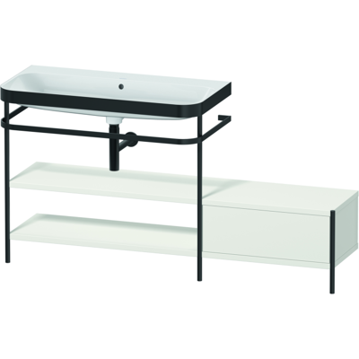Duravit Happy D.2 Plus C-Bonded Set mit Metallkonsole in Nordic Weiß Duravit Happy D.2 Plus C-Bonded Set mit Metallkonsole in Nordic Weiß