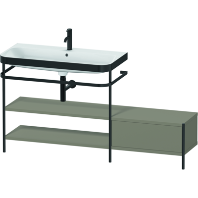 Duravit Happy D.2 Plus C-Bonded Set mit Metallkonsole - Badezimmerwaschtisch Duravit Happy D.2 Plus C-Bonded Set mit Metallkonsole - Badezimmerwaschtisch