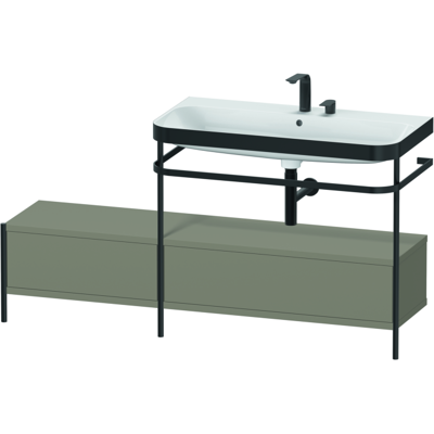 Duravit Happy D.2 Plus C-bonded Waschbecken - 2 Schubladen, Metallkonsole Duravit Happy D.2 Plus C-bonded Waschbecken - 2 Schubladen, Metallkonsole