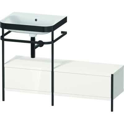 Duravit Happy D.2 Plus Weiß Hochglanz C-Bonded Waschtisch-Set Duravit Happy D.2 Plus Weiß Hochglanz C-Bonded Waschtisch-Set