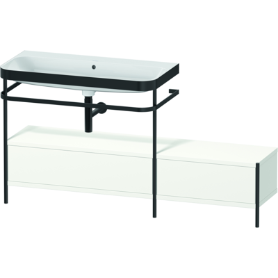 Duravit Happy D.2 Plus C-Bonded Waschbecken-Set mit Metallkonsole - Weiß Duravit Happy D.2 Plus C-Bonded Waschbecken-Set mit Metallkonsole - Weiß