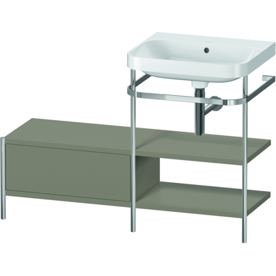 Duravit HP4845N9292 C-förmiges Set mit Metallkonsole - Waschtisch Duravit HP4845N9292 C-förmiges Set mit Metallkonsole - Waschtisch