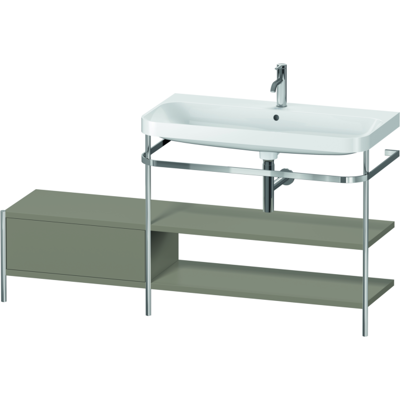 Duravit Happy D.2 Plus C-Form Waschtisch mit Metallkonsole - 160x49 cm Duravit Happy D.2 Plus C-Form Waschtisch mit Metallkonsole - 160x49 cm