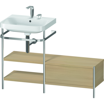 Duravit Happy D.2 Plus C-Form Set - Waschtisch mit Metallkonsole Duravit Happy D.2 Plus C-Form Set - Waschtisch mit Metallkonsole