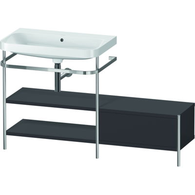 Duravit Happy D.2 Plus C-Form Waschbeckenunterschrank - Graphit Supermatt Duravit Happy D.2 Plus C-Form Waschbeckenunterschrank - Graphit Supermatt