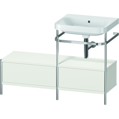 Duravit HP4855N3939 C-Form Waschtisch-Set mit Metallkonsole - Nordic Weiß Seidenmatt Duravit HP4855N3939 C-Form Waschtisch-Set mit Metallkonsole - Nordic Weiß Seidenmatt