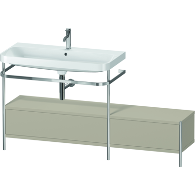 Duravit Happy D.2 Plus C-förmiger Waschtisch mit Metallkonsole - Taupe Seidenmatt Duravit Happy D.2 Plus C-förmiger Waschtisch mit Metallkonsole - Taupe Seidenmatt