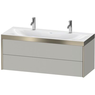 Duravit Xviu Wandhängendes Doppelwaschtisch-Set - Betongrau Matt - 2 Schubladen Duravit Xviu Wandhängendes Doppelwaschtisch-Set - Betongrau Matt - 2 Schubladen