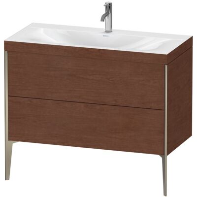 Duravit Designer Waschbecken-Set - Amerikanischer Nussbaum/Champagner Matt Duravit Designer Waschbecken-Set - Amerikanischer Nussbaum/Champagner Matt