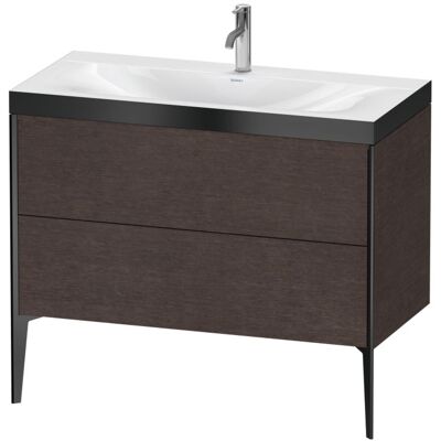 Duravit Xviu Dunkel Eiche / Matt Schwarz Waschbecken-Set - Bodenstehend, 2 Schubladen Duravit Xviu Dunkel Eiche / Matt Schwarz Waschbecken-Set - Bodenstehend, 2 Schubladen