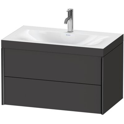 Duravit Xviu C-Bonded Wandhängendes Waschtisch-Set - Graphit Supermatt Duravit Xviu C-Bonded Wandhängendes Waschtisch-Set - Graphit Supermatt