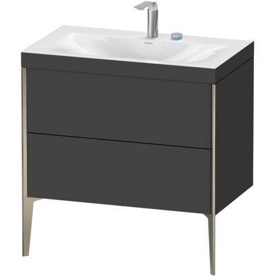 Duravit Xviu C-Bonded Set Waschbecken 2 Schubladen 2 Hahnlöcher - Rechteckig Graphit Supermatt Duravit Xviu C-Bonded Set Waschbecken 2 Schubladen 2 Hahnlöcher - Rechteckig Graphit Supermatt