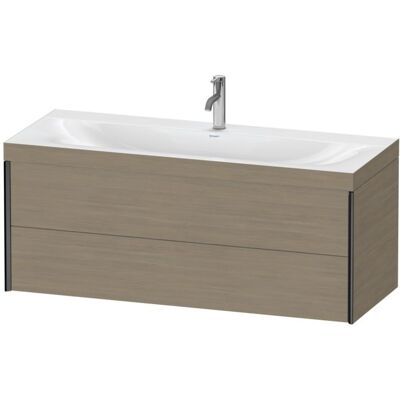 Duravit Xviu C-Bonded Wandhängendes Set Eiche Terra/Schwarz Matt - Waschbecken-Set Duravit Xviu C-Bonded Wandhängendes Set Eiche Terra/Schwarz Matt - Waschbecken-Set
