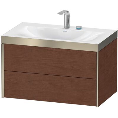 Duravit XViu Wandhängendes Nussbaum Waschtisch-Set - Rechteckig, Tip-on, 2 Schubladen Duravit XViu Wandhängendes Nussbaum Waschtisch-Set - Rechteckig, Tip-on, 2 Schubladen