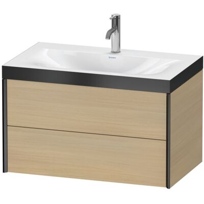 Duravit Wandhängendes Set mit nahtloser c-bonded Technologie - Mediterrane Eiche/Schwarz Duravit Wandhängendes Set mit nahtloser c-bonded Technologie - Mediterrane Eiche/Schwarz