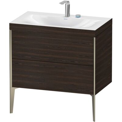 Duravit Nussbaum gebürstet/Profil Champagner Matt Waschtisch-Set - Waschtisch-Set Duravit Nussbaum gebürstet/Profil Champagner Matt Waschtisch-Set - Waschtisch-Set