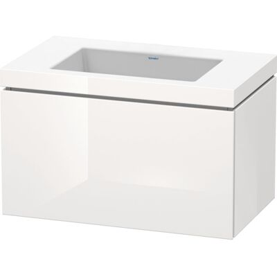 Duravit L-Cube wandhängendes Waschbecken mit Schublade - Weiß Hochglanz Duravit L-Cube wandhängendes Waschbecken mit Schublade - Weiß Hochglanz