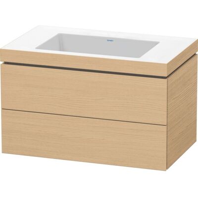 Duravit L-Cube Wandhängender Waschtisch mit 2 Schubladen - Eiche natur Duravit L-Cube Wandhängender Waschtisch mit 2 Schubladen - Eiche natur