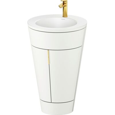 Duravit Starck 1 - Keramik Waschbecken-Set, Weiß Seidenmatt Duravit Starck 1 - Keramik Waschbecken-Set, Weiß Seidenmatt