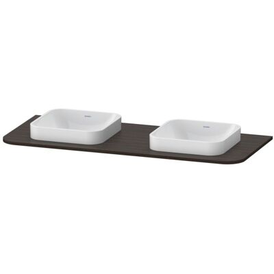 Duravit Happy D.2 Plus Konsole - Nussbaum gebürstet, 1300x550 mm, 2 Ausschnitte - Badezimmermöbel Duravit Happy D.2 Plus Konsole - Nussbaum gebürstet, 1300x550 mm, 2 Ausschnitte - Badezimmermöbel