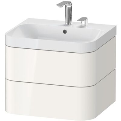 Duravit Happy D.2 Plus Möbelwaschtisch HP4345E2222 57,5 x 49 cm, 2 Hahnlöcher, weiß hochglanz, 2 Schubkästen Duravit Happy D.2 Plus Möbelwaschtisch HP4345E2222 57,5 x 49 cm, 2 Hahnlöcher, weiß hochglanz, 2 Schubkästen