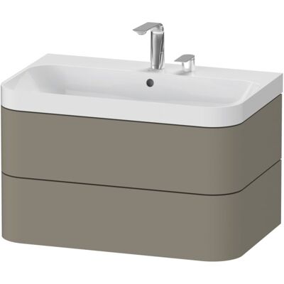 Duravit Happy D.2 Plus C-Form Set - Wandhängend, Stein Grau, 2 Schubkästen Duravit Happy D.2 Plus C-Form Set - Wandhängend, Stein Grau, 2 Schubkästen