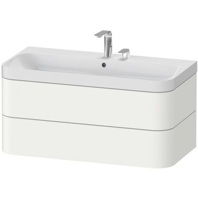 Duravit Happy D.2 Plus Wandhängendes Set - Weiß Seidenmatt, 2 Schubladen, 97,5x49 cm Duravit Happy D.2 Plus Wandhängendes Set - Weiß Seidenmatt, 2 Schubladen, 97,5x49 cm