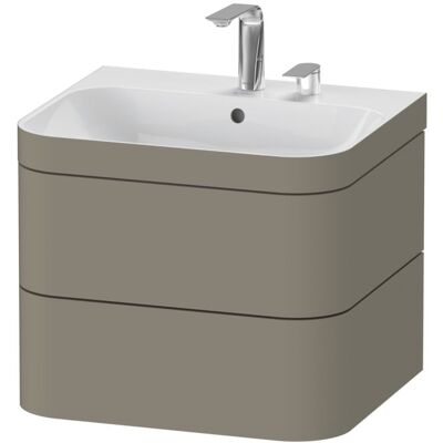 Duravit Happy D.2 Plus Wandhängendes Möbelwaschtisch-Set, Stein Grau, 2 Schubkästen Duravit Happy D.2 Plus Wandhängendes Möbelwaschtisch-Set, Stein Grau, 2 Schubkästen