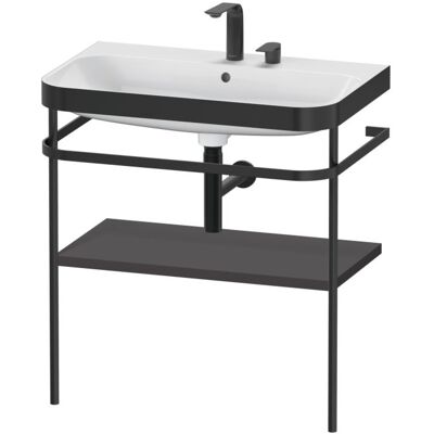 Duravit Happy D.2 Plus Nahtloses C-Bonded Waschbecken-Set - Graphit Supermatt Duravit Happy D.2 Plus Nahtloses C-Bonded Waschbecken-Set - Graphit Supermatt