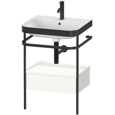 Duravit Weiß c-bonded Set mit Metallkonsole - Badezimmerschrank & Waschbecken Duravit Weiß c-bonded Set mit Metallkonsole - Badezimmerschrank & Waschbecken