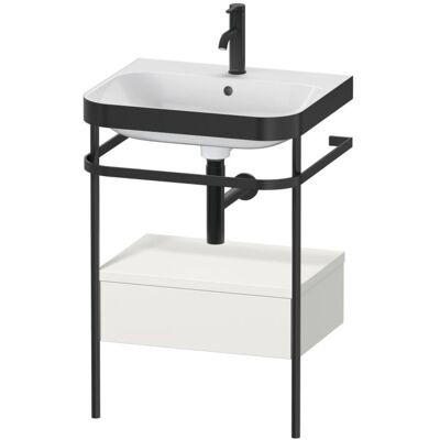 Duravit Happy D.2 Plus C-Bonded Set mit Metallkonsole - Nordic Weiß - Badezimmer Waschtisch Duravit Happy D.2 Plus C-Bonded Set mit Metallkonsole - Nordic Weiß - Badezimmer Waschtisch