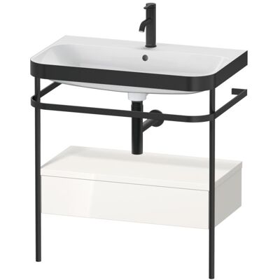 Duravit HP4742O2222 Hochglanz Waschbecken-Set mit Metallkonsole - 77,5x49cm Duravit HP4742O2222 Hochglanz Waschbecken-Set mit Metallkonsole - 77,5x49cm